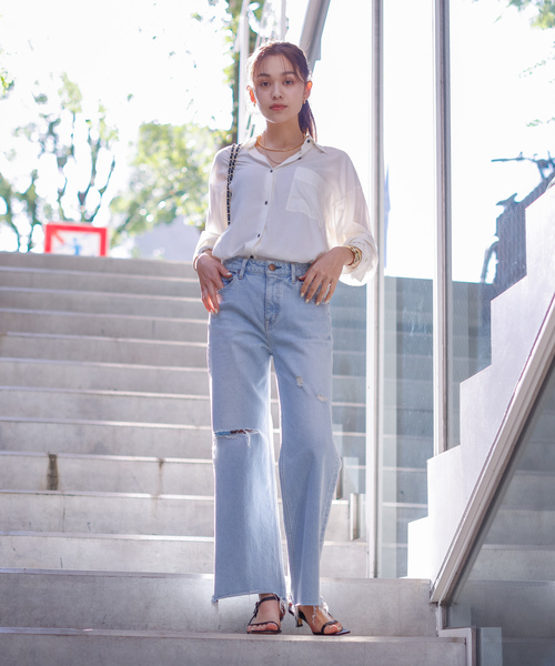 Rouge vif ブラウス シャツ レーヨンとろみシャツ レディース
