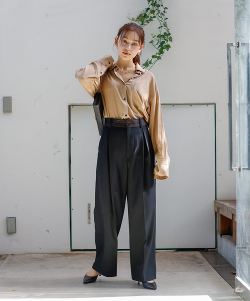 ブラウス シャツ レーヨンとろみシャツ レディース Rouge vif ブラウス シャツ レーヨンとろみシャツ レディース