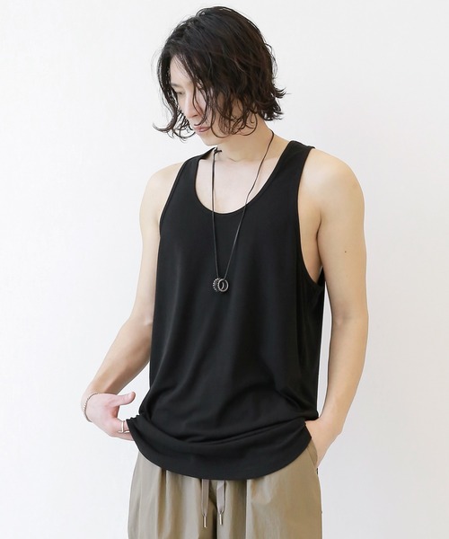 minsobi タンクトップ レイヤードロングタンクトップ メンズ