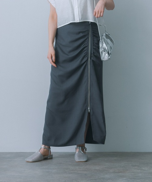HEYUMM スカート ジップデザインナロースカート : ZOZOTOWN
