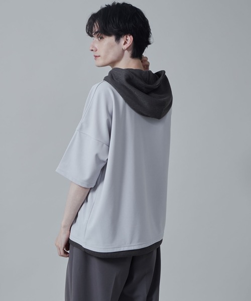 LUCY（ルーシー） パーカー LUCY/フェイクレイヤードフードT メンズ