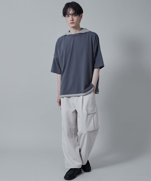 LUCY（ルーシー） パーカー LUCY/フェイクレイヤードフードT メンズ