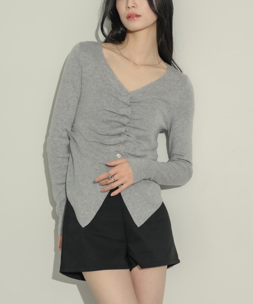 NEUNA ニット セーター フロントギャザートップス レディース