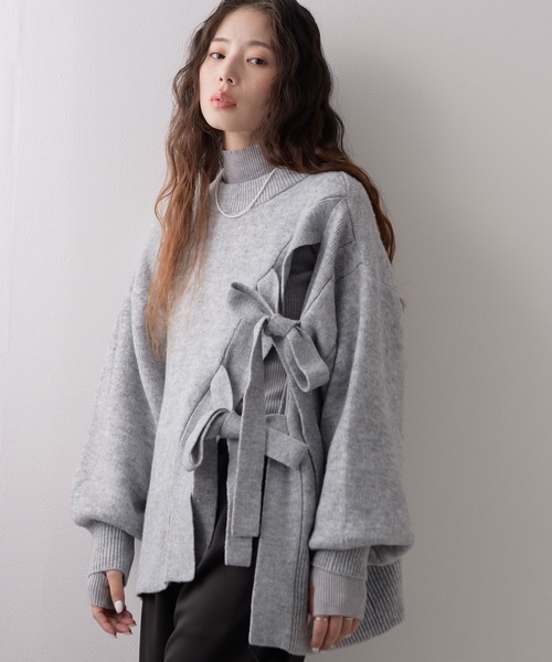 rectangle（レクタングル） ニット セーター Wリボンスリットニット