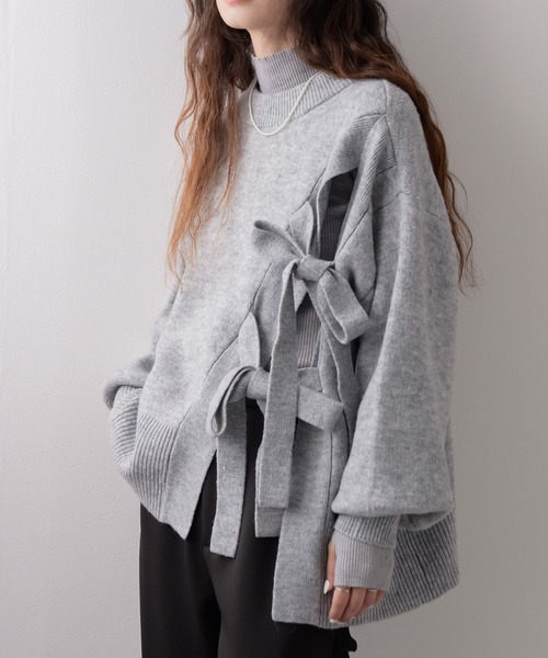 rectangle（レクタングル） ニット セーター Wリボンスリットニット