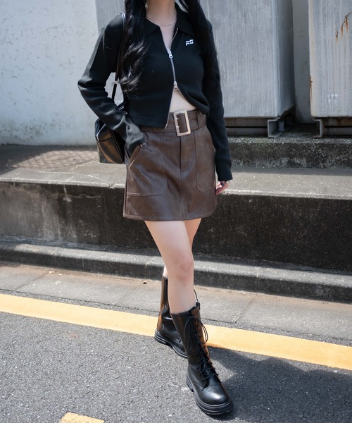 WEGO（ウィゴー） スカート WEGO/ベルト付ヴィンテージライクフェイク