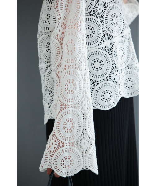 cawaii サークルレースのクロシェ編み風プルオーバートップス