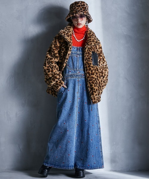 BELT PRINT DENIM JUMPUR SKIRT/ベルトプリントデニムジャンパー