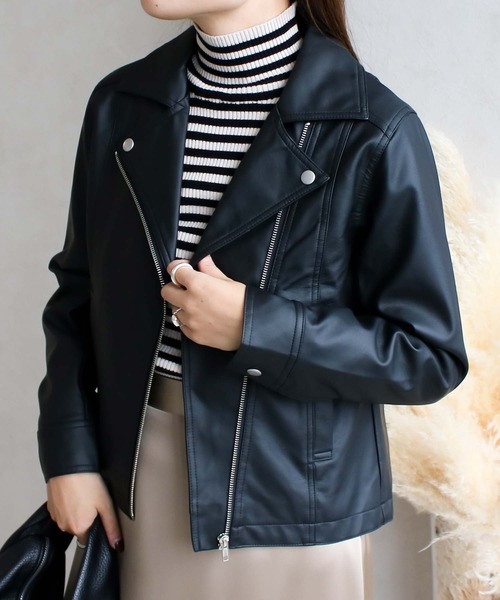 【お値下げ】レディース　ライダースレザージャケット Social GIRL（ソーシャルガール） レザージャケット ライダース