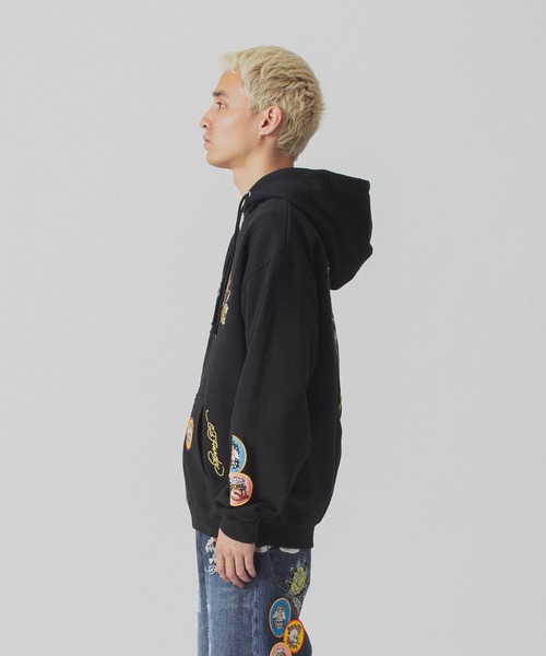 トレーナー スウェット XLARGE×ED HARDY ZIP HOODED SWEATSHIRT メンズ 