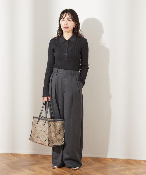 【2024AW】L'ESSAGE エリツキニット プルオーバー リブニット journal standard L'essage（ジャーナルスタンダード レサージュ