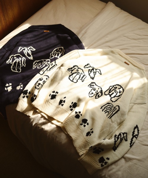 Camphor wood セーター ニット low gauge reversible dog sweater