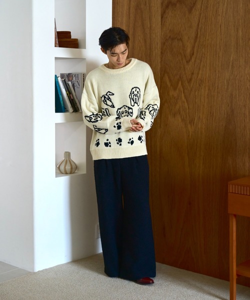 Camphor wood セーター ニット low gauge reversible dog sweater