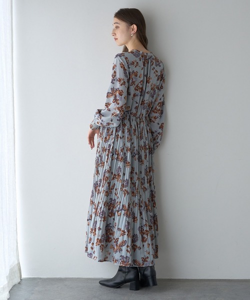 USA 40s アンティーク ワンピース 花柄 総柄 プリーツ Susan Freis USA製ヴィンテージプリーツワンピース 総柄希少