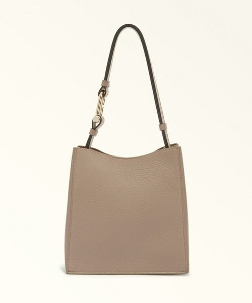 美品 フルラ ヌヴォラ バケットバッグ トートバッグ ベージュ レザー FURLA（フルラ） トートバッグ フルラヌヴォラ ミニバケットバッグ