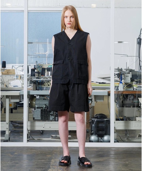 VOAAOV ガーゼベスト ブラック VOAAOV（ヴォアーブ） ベスト ジレ 「VOAAOV」HEAVY OXFORD VEST