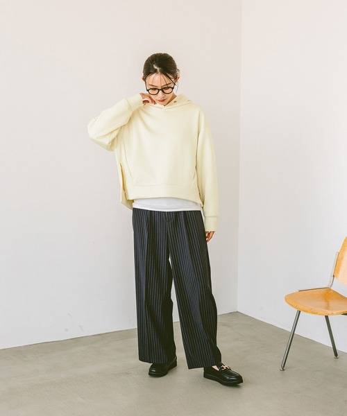 GLOBAL WORK パンツ ウツクシルエットプレミアムワイドパンツ