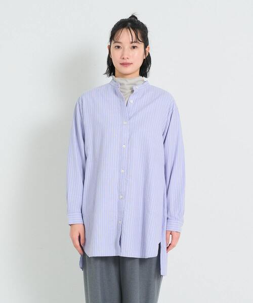ブラウス シャツ ガーゼロングシャツ レディース