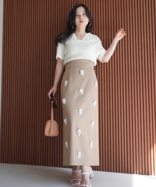 eimy istoire タイトスカート eimy istoire スカート ビジュー刺繍タイトスカート : ZOZOTOWN