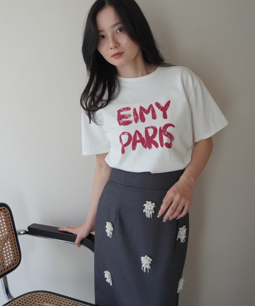 EIMY ISTOIRE（エイミーイストワール） スカート ビジュー刺繍タイト