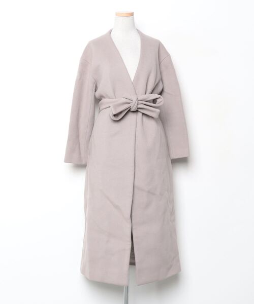 Rouge vif（ルージュ ヴィフ） ノーカラーコート 38 グレー レディース