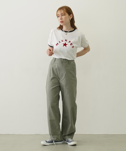 MILKFED.（ミルクフェド） パンツ BACK RIBBON PANTS レディース