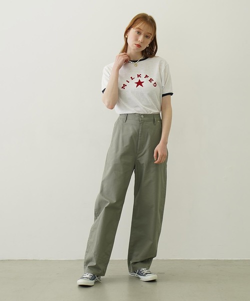 MILKFED.（ミルクフェド） パンツ BACK RIBBON PANTS レディース
