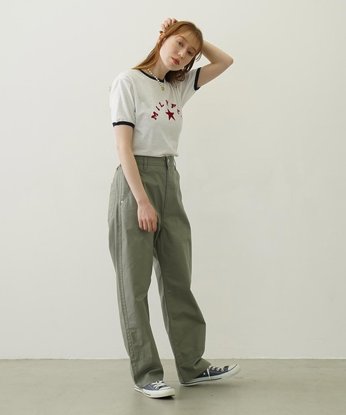 MILKFED.（ミルクフェド） パンツ BACK RIBBON PANTS レディース