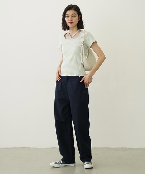 MILKFED.（ミルクフェド） パンツ BACK RIBBON PANTS レディース