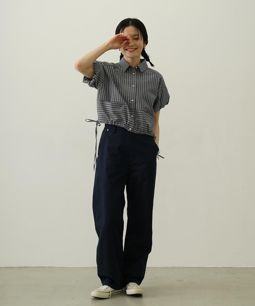 【タグ付き新品】andmary Highwaist ribbon pants ANDMARY】Highwaist ribbon pants