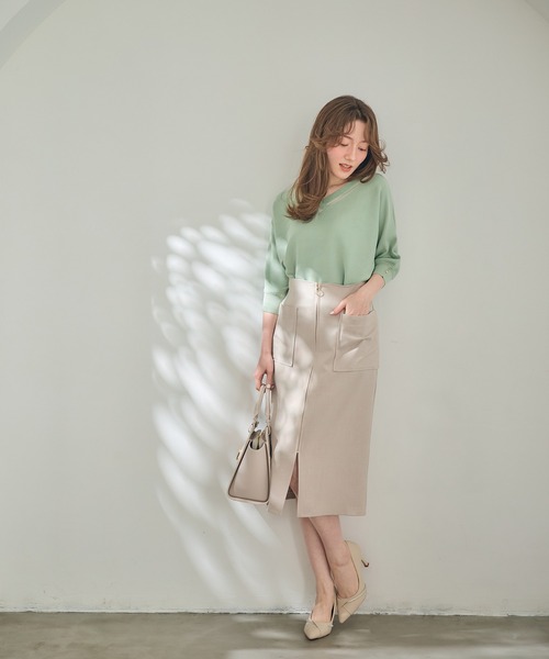 ニット セーター 前後2wayシアーネックドルマンラメニットプルオーバー レディース 先行予約】前後2wayラメシアーネックドルマンニットプル
