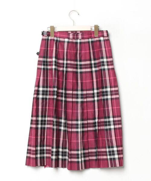 ☆O'NEIL OG DUBLIN☆パープルチェックプリーツロングスカート美品☆ O'NEIL of DUBLIN（オニールオブダブリン） チェック柄プリーツ