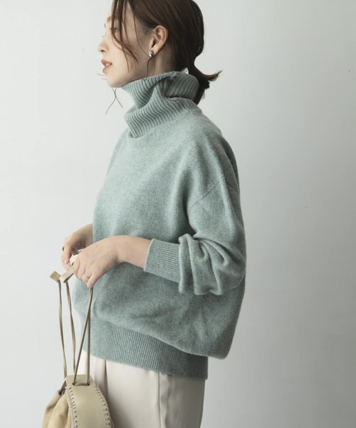 美品　アドワスグレー タートルネック セーター SHIPS any ニット セーター any:「手洗い可能」デリケート リブ