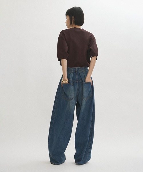 ADAM ET ROPÉ アダムエロペ 【サステナブル】バックタックワイドデニム ADAM ET ROPE'｜【サステナブル】バックタックワイドデニム