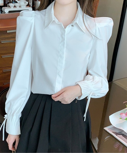 ブラウス シャツ パワショルシャツ レディース