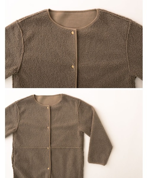 「Re:EDIT」 ノーカラーコート MEDIUM アイボリー レディース_画像2