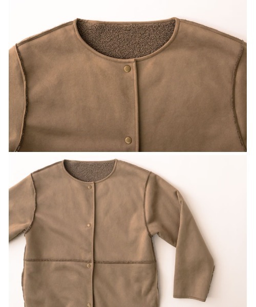 「Re:EDIT」 ノーカラーコート MEDIUM アイボリー レディース_画像4