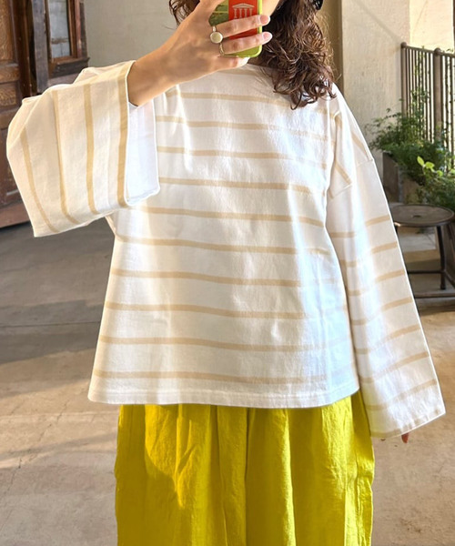 tシャツ ボーダー ボートネックプル レディース
