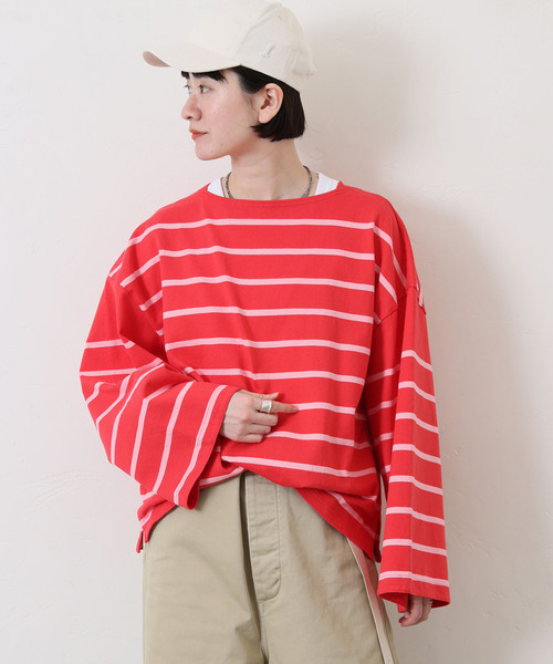 journal standard luxe モックネック　ボーダー　tシャツ JOURNAL STANDARD LUXE tシャツ ボーダー ボートネックプル