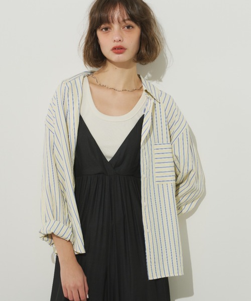 ブラウス シャツ サッカーストライプヨークシャツ レディース Brown&Street｜サッカーストライプヨークシャツ | Rakuten