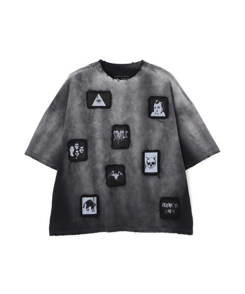DankeSchon PIGMENT SPRAY S/S TEE PATCH Tシャツ ブラック DANKE SCHON tシャツ DankeSchon/ダンケシェーン/PIGMENTSPRAY