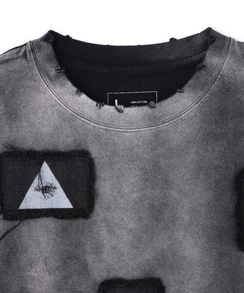DankeSchon PIGMENT SPRAY S/S TEE PATCH Tシャツ ブラック DANKE SCHON tシャツ DankeSchon/ダンケシェーン/PIGMENTSPRAY