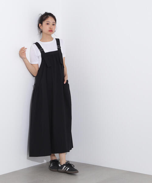 ★美品★ nagonstans ジャンパースカート Sサイズ ブラック 黒 nagonstans(ナゴンスタンス) easy care straight jumper skirt