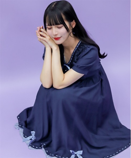 axes femme フリルロングワンピース axes femme POETIQUE ワンピース ドーリーフリルロング