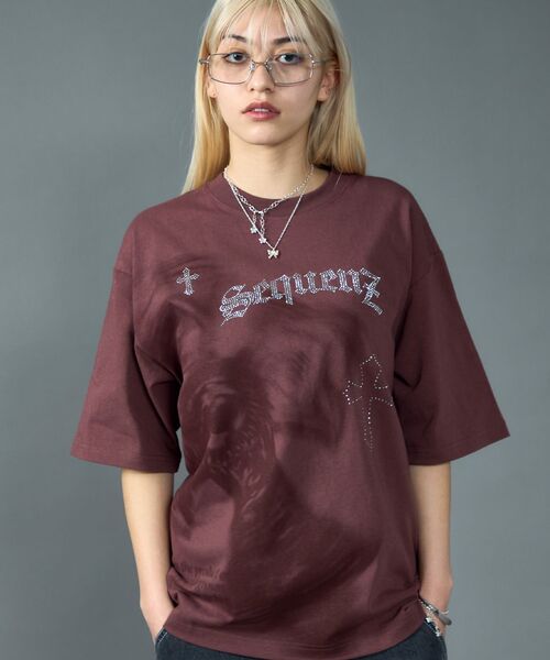 SEQUENZE tシャツ 「SEQUENZ（シークエンズ）」LOGO RHINE STONE