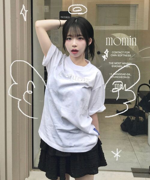 SEQUENZE tシャツ 「SEQUENZ（シークエンズ）」LOGO RHINE STONE