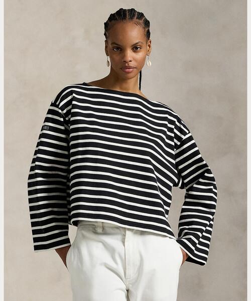 POLO RALPHLAUREN ラルフ ストライプド ボートネック Tシャツ POLO RALPH LAUREN tシャツ ストライプド ボートネック マリナー