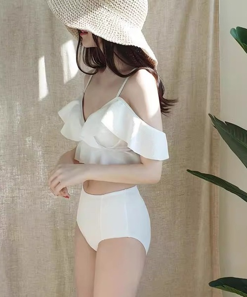 水着 体型カバー 「SWIMWEAR/水着」ボリュームフリル水着 レディース