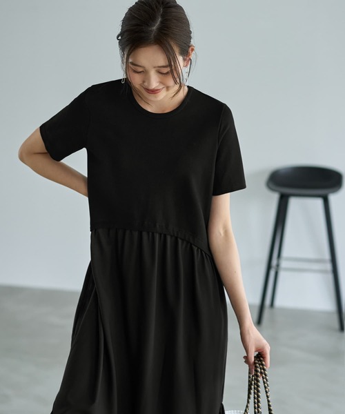 acco様用 ロッケイラ リアニストリ カットソー ワンピース 切替 フーディー スタイルデリ STYLE DELI フロントジップカットソーワンピースB