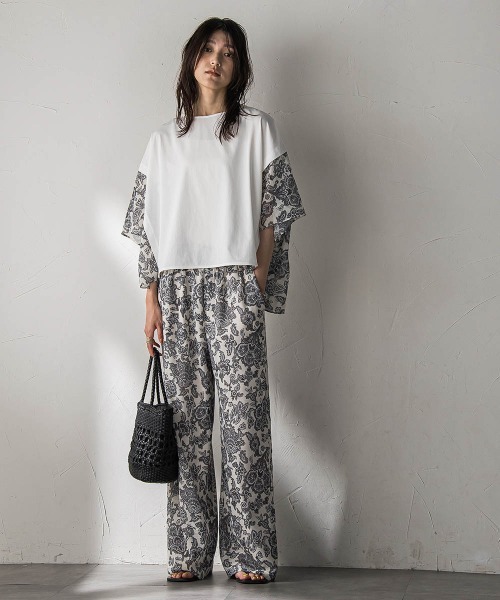 メイソングレイ（MAYSON GREY）/ペイズリー柄イージーワイドパンツ≪洗濯機で洗える≫ MAYSON GREY（メイソングレイ） パンツ ペイズリー柄イージーワイド